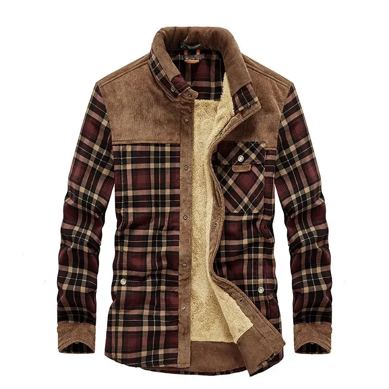 Flannel Shirt Lined - Рубашка мужская клетчатая, Флисовая теплая верхняя