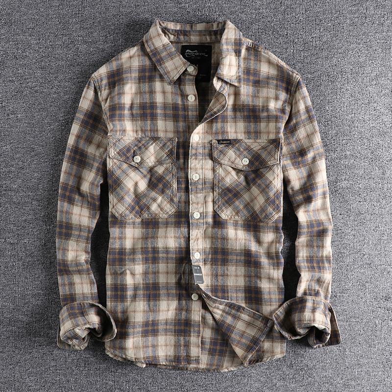 Flannel Shirt Lined - Весенне-осенняя новая модная трендовая рубашка в