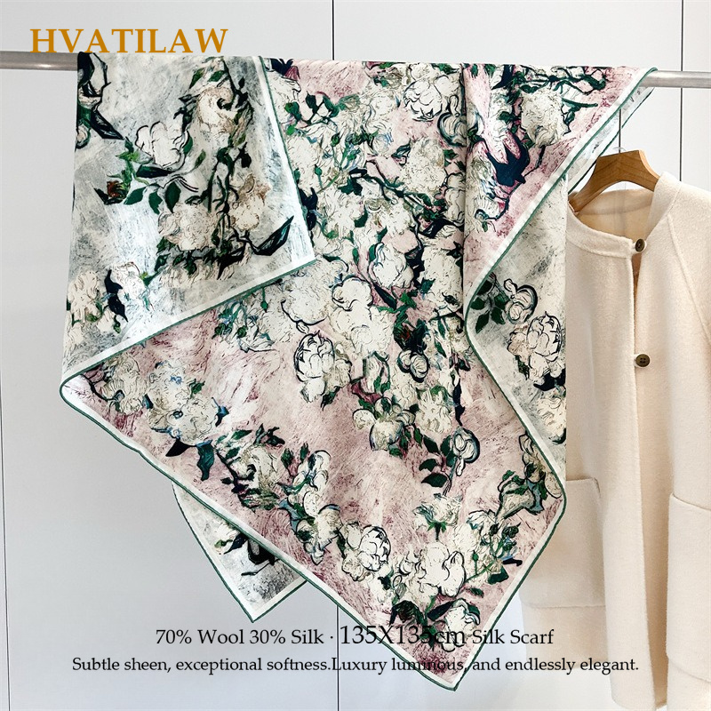 Роскошный шарф из шелка и шерс – обзор и цена Shawl Wrap Winter