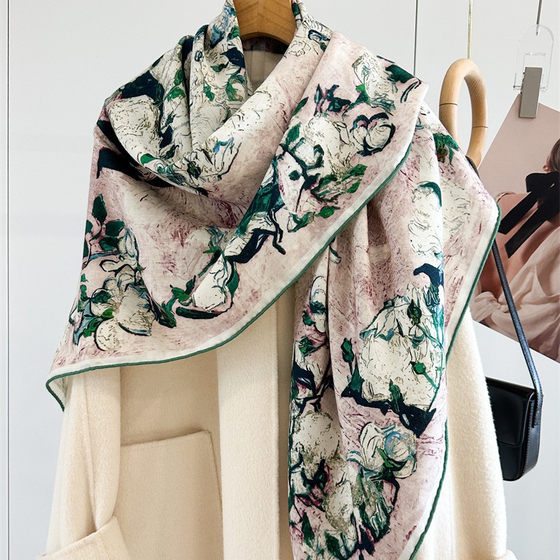 Роскошный шарф из шелка и шерс – обзор и цена Shawl Wrap Winter