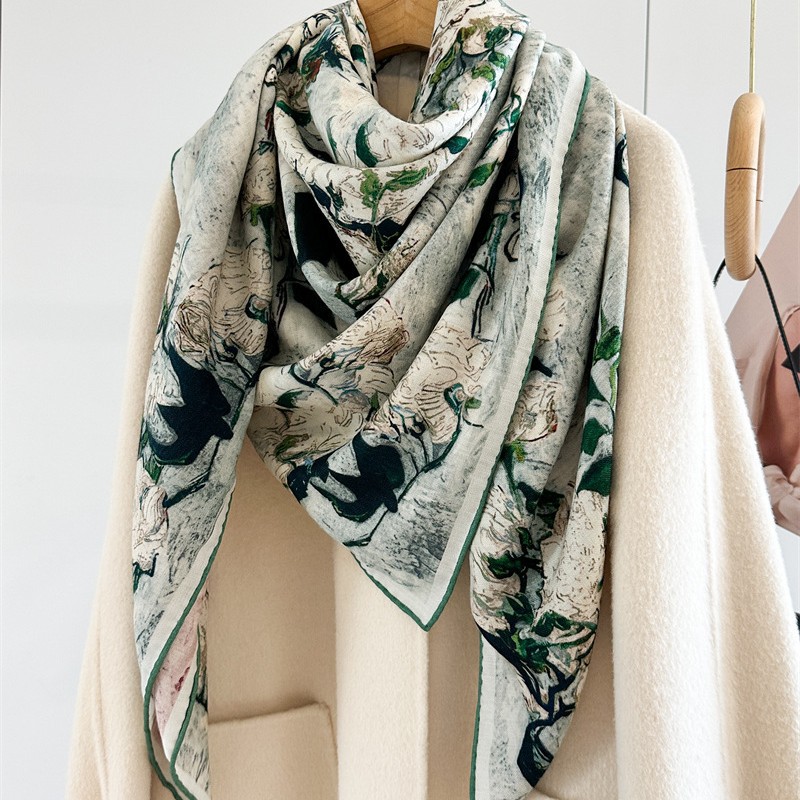 Роскошный шарф из шелка и шерс – обзор и цена Shawl Wrap Winter