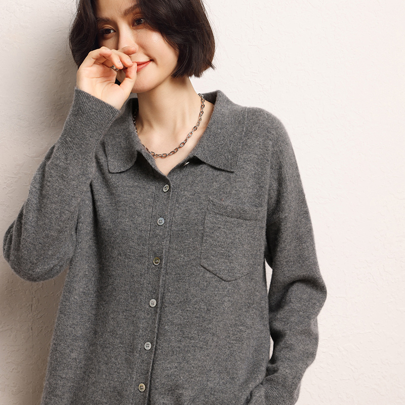 Осенний женский кардиган, вяза – обзор и цена Wool Coat Peacoat
