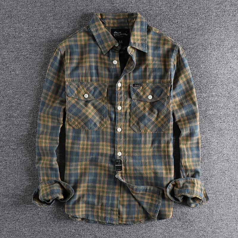 Весенне-осенняя новая модная т – обзор и цена Flannel Shirt Lined